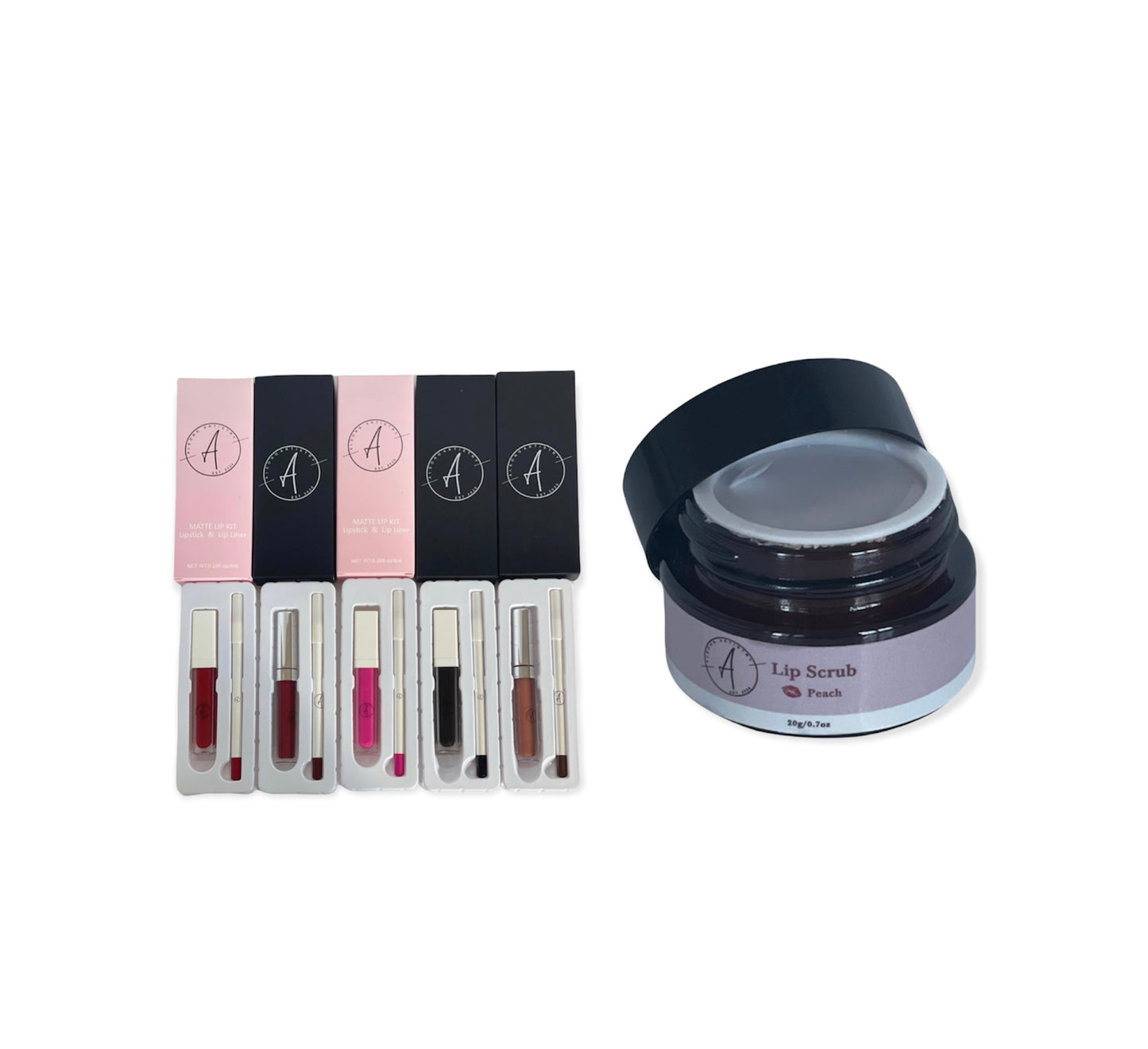 BUNDLE DEAL : Vegan Matte Lip Kits w/Lip Scrub