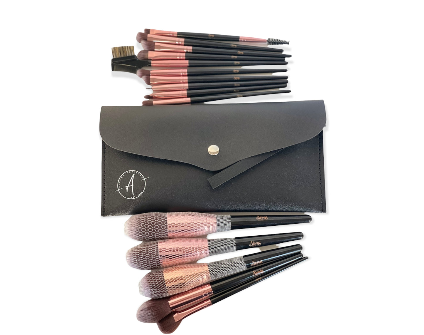 Aleong Artistry: Brush Set (BLACK & ROSE GOLD)